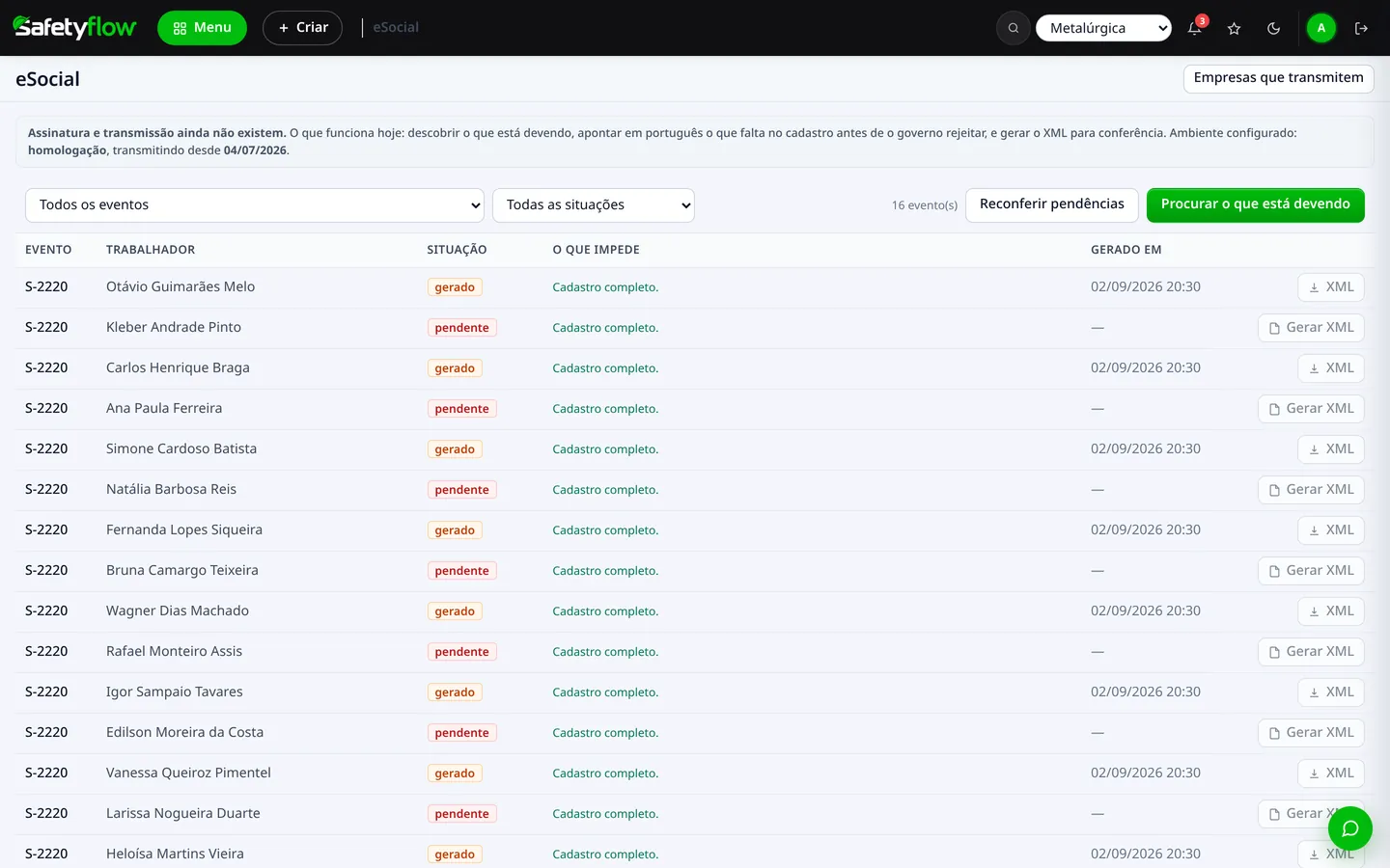 eSocial — Safety Flow